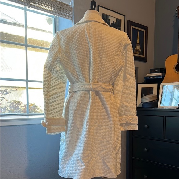 INC International Concepts Long White Textured Coat with Belt - Picture 2 of 8